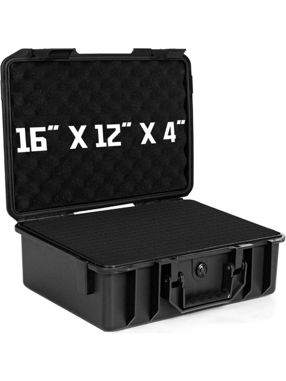 Shockproof Hard Carrying Case with Foam Insert, Durable Storage Box 16"x12"x4